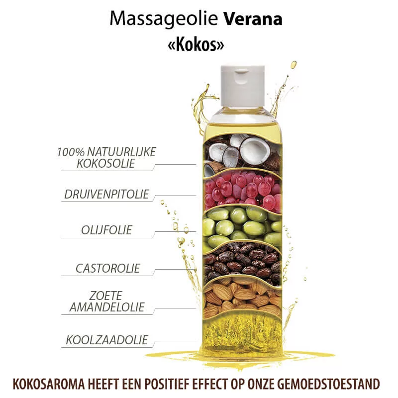 Verana 100% natuurlijke Massageolie Kokos 250ml