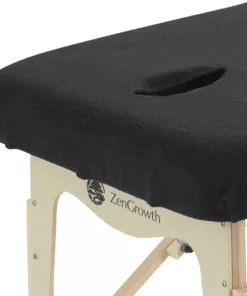 Badstof Hoeslaken Massagetafel met uitsparing ZENGROWTH - Zwart