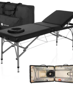  ZENGROWTH Inklapbare Massagetafel Athlete Zwart 63.5cm