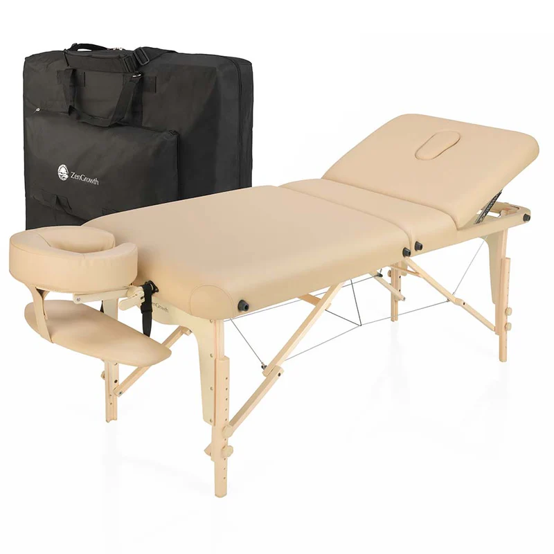 ZENGROWTH Inklapbare Massagetafel Nimman Beige-1 ZENGROWTH Inklapbare Massagetafel Nimman Beige